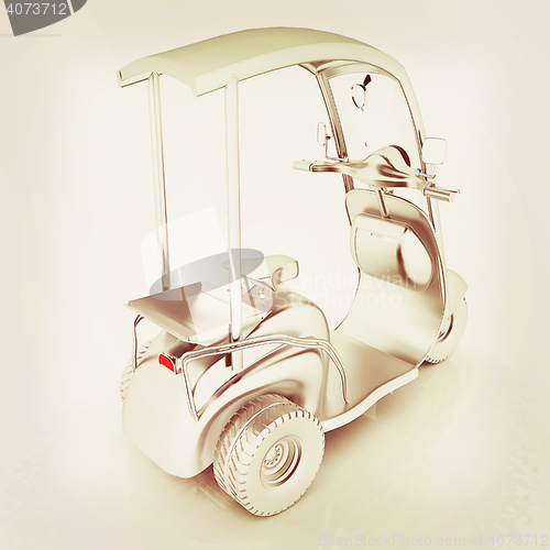 Image of scooter. 3D illustration. Vintage style.