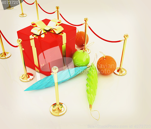 Image of Beautiful Christmas gifts on New Year\'s path to the success. 3D 