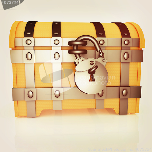 Image of The chest. 3D illustration. Vintage style.