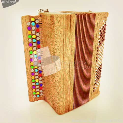 Image of Musical instrument - retro bayan. 3D illustration. Vintage style