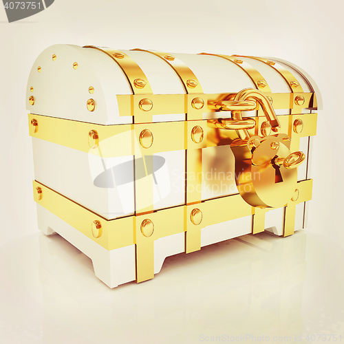 Image of The chest. 3D illustration. Vintage style.