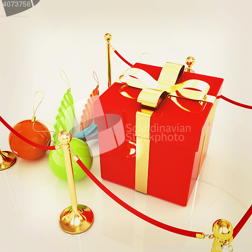 Image of Beautiful Christmas gifts. 3D illustration. Vintage style.