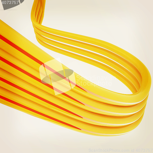 Image of Cables for high tech connect. 3D illustration. Vintage style.