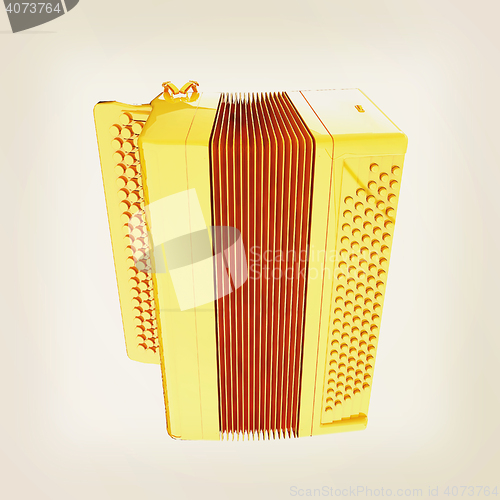 Image of Musical icon instruments - bayan. 3D illustration. Vintage style