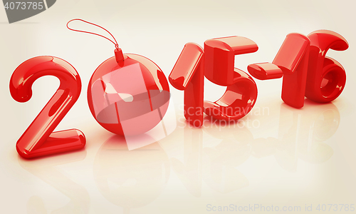 Image of Happy new 2016 year. 3D illustration. Vintage style.