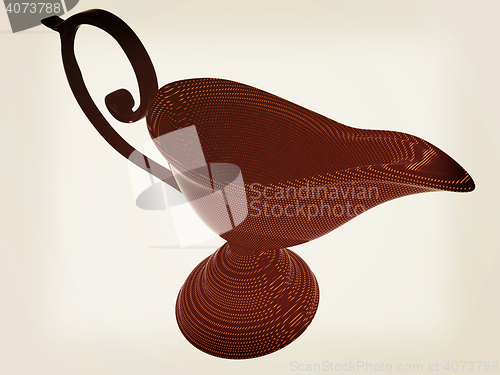 Image of Vase in the eastern style. 3D illustration. Vintage style.