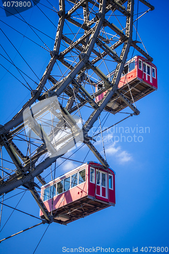 Image of Detail of the famous ferris wheel at Prater Vienna