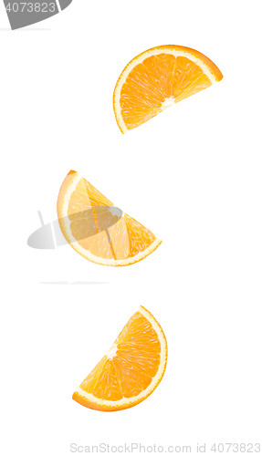 Image of Collection perfect orange slices isolated