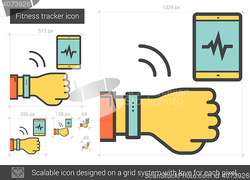 Image of Fitness tracker line icon.
