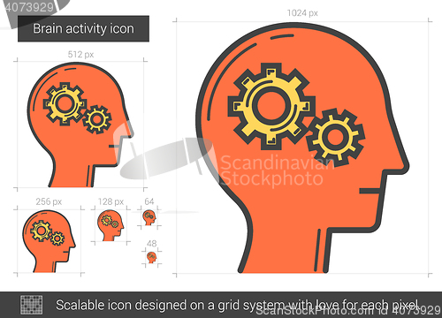 Image of Brain activity line icon.