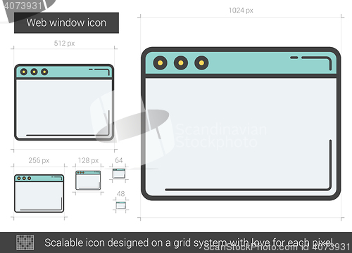 Image of Web window line icon.