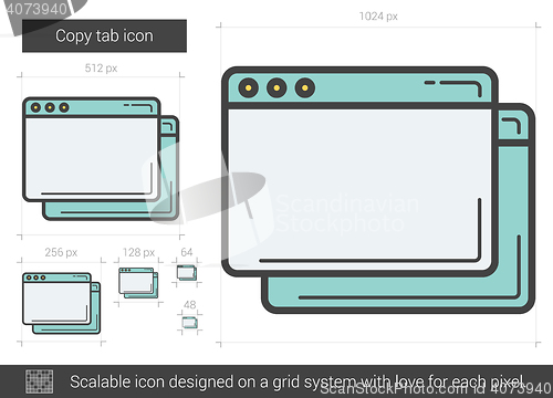 Image of Copy tab line icon.