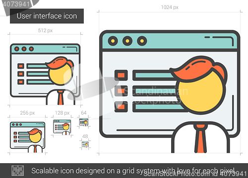 Image of User interface line icon.