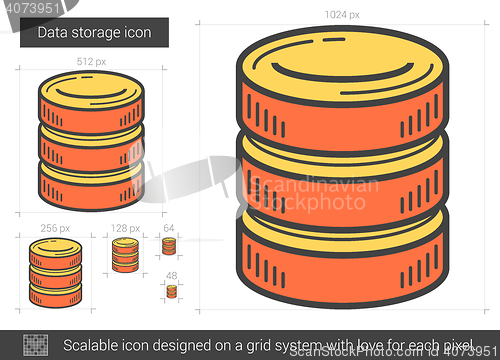 Image of Data storage line icon.
