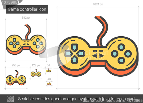 Image of Game controller line icon.