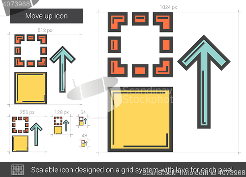 Image of Move up line icon.