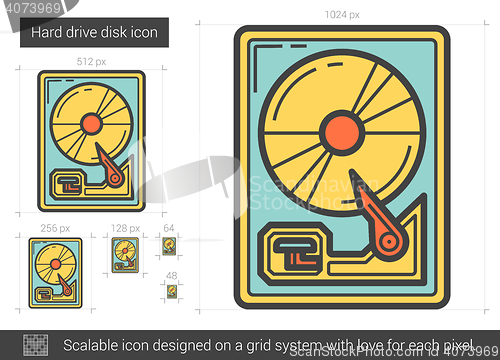 Image of Hard drive disk line icon.