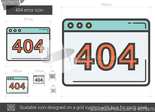 Image of Web error line icon.