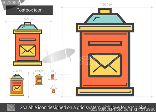 Image of Postbox line icon.