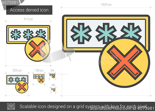 Image of Access denied line icon.