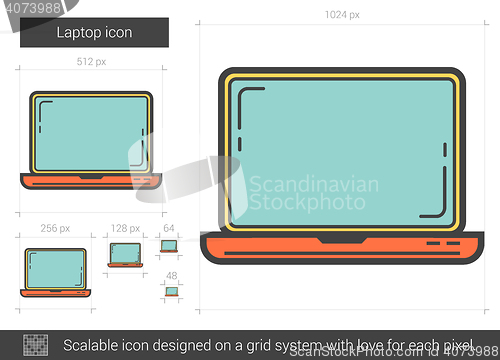 Image of Laptop line icon.