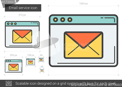 Image of Email service line icon.