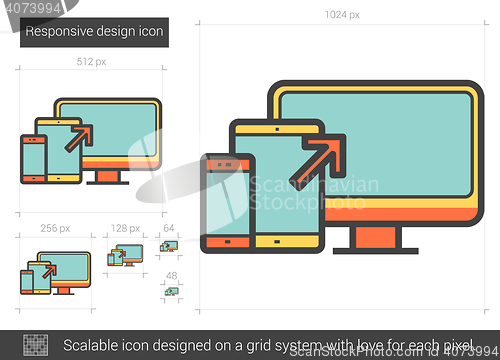 Image of Responsive design line icon.