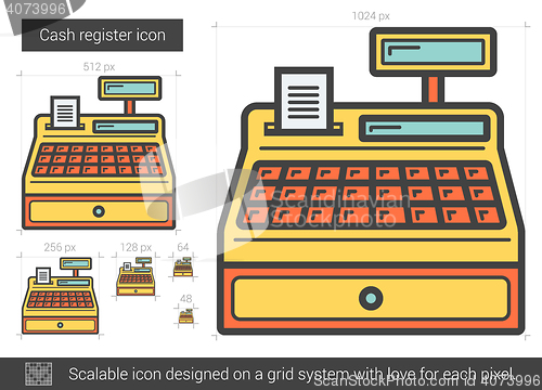 Image of Cash register line icon.