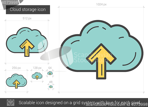 Image of Cloud storage line icon.