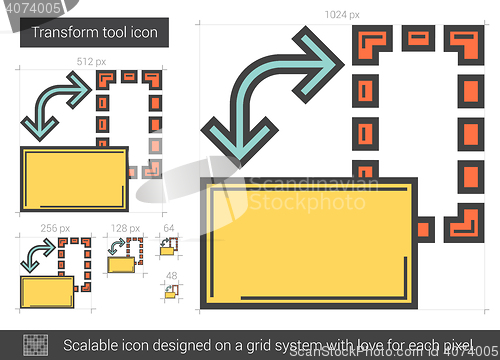 Image of Transform tool line icon.