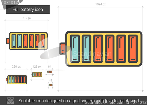 Image of Full battery line icon.