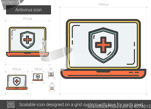 Image of Antivirus line icon.