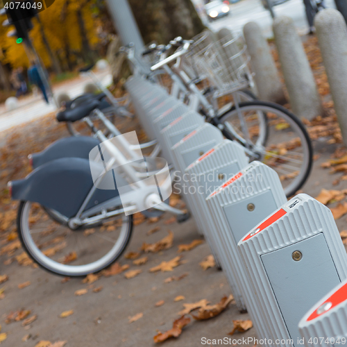 Image of Station of urban bicycles for rent