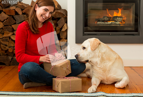 Image of Wrapping presents for Christmas