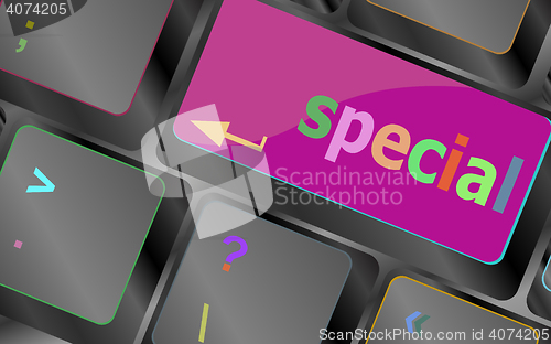 Image of special button on laptop keyboard keys vector keyboard key. keyboard button. Vector illustration