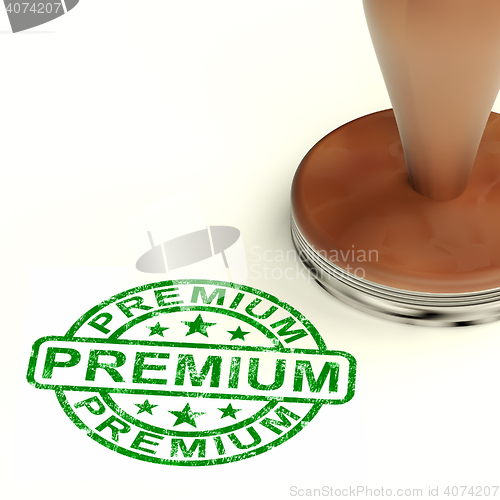 Image of Premium Stamp Showing Excellent Superior Premium Product