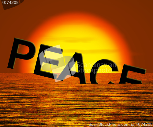 Image of Peace Word Sinking Showing War And Conflict