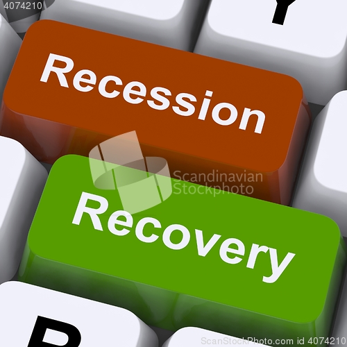 Image of Recession And Recovery Keys Show Upturn Or Downturn