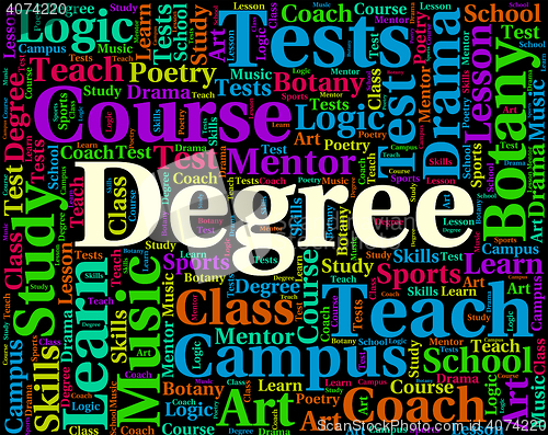 Image of Degree Word Shows Graduate Words And Graduation