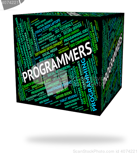 Image of Programmers Cube Shows Programming Job And Software