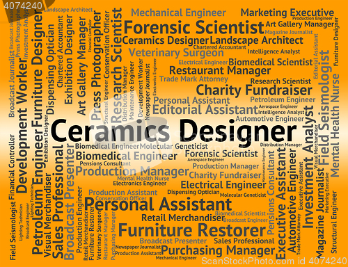 Image of Ceramics Designer Shows Word Stoneware And Designing