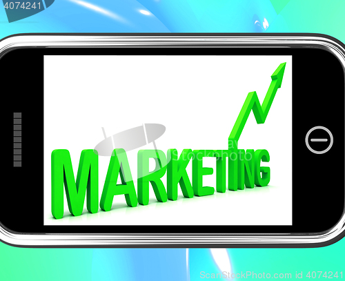 Image of Marketing On Smartphone Showing Sales Improvement