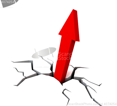 Image of Red Upward Arrow Shows Breakthrough