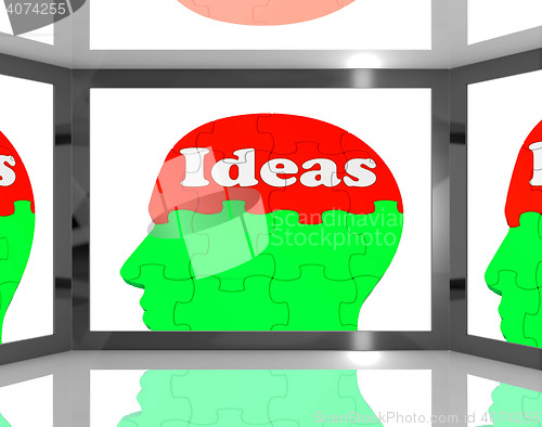 Image of Ideas On Brain On Screen Shows Creative Inventions