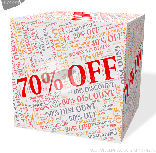 Image of Seventy Percent Off Indicates Closeout Offers And Retail