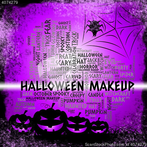 Image of Halloween Makeup Indicates Trick Or Treat And Autumn