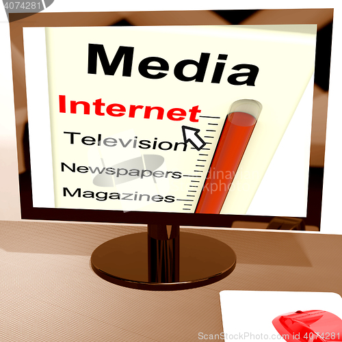 Image of Internet Media Gauge Shows Marketing Online