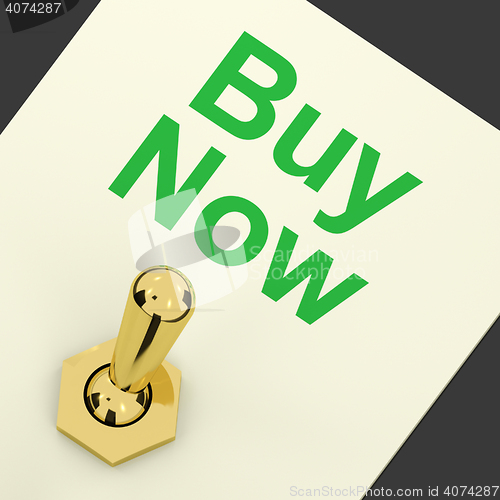 Image of Buy Now Switch As Symbol for Commerce And Purchasing