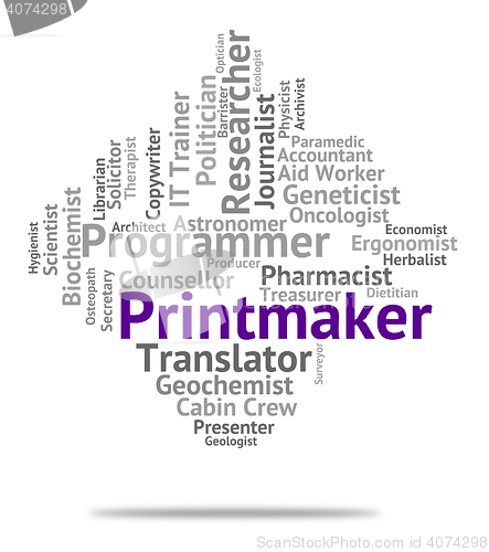 Image of Printmaker Job Means Designer Position And Occupations