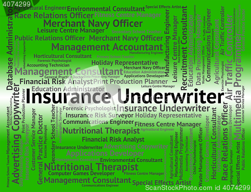 Image of Insurance Underwriter Shows Occupations Protection And Guarantee